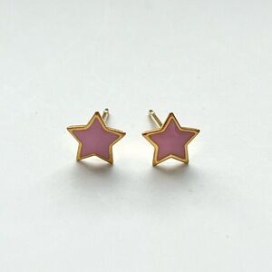14K Gold Filled Pink Star Stub Earrings